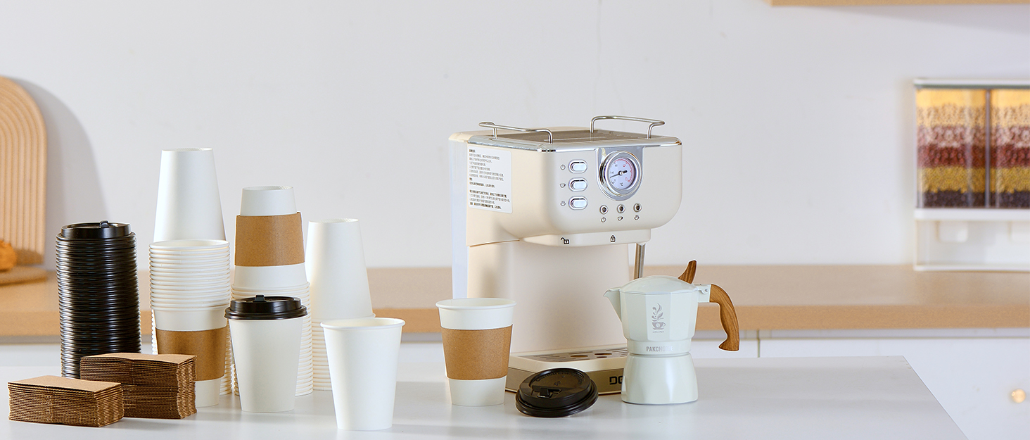 Disposable Paper Cup Background Display