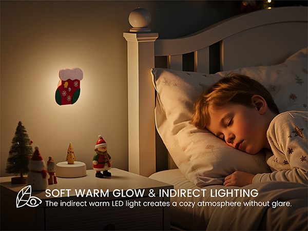Christmas Stocking Motion Sensor Night Light, LED Backlit Motion Sensor Night Light Indoor