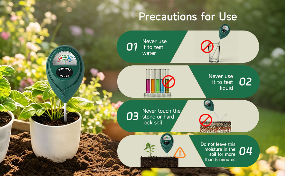 Precautions for using Zoiydals Soil Moisture Meter