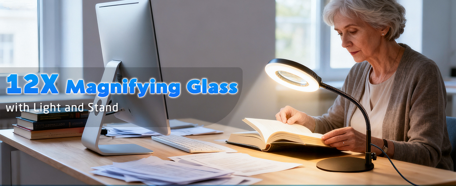 magnifying glass with light