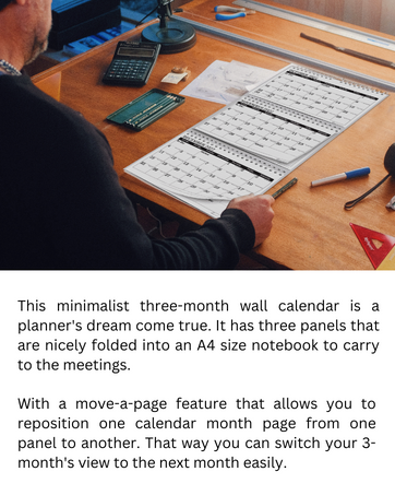 minimalist 3 month wall calendar 2023