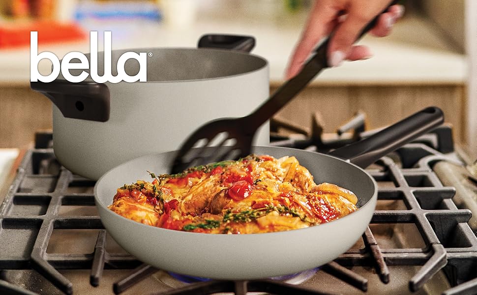 bella 12 Piece Cookware Set, Oatmilk
