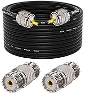 YOTENKO CB Coax Cable,RG58 Coaxial Cable 49.2Ft,UHF PL259 Male to Male Cable + 2PCS UHF SO239 Fem...