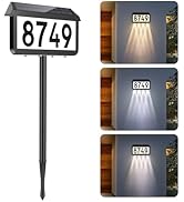 Brightever Solar Address Signs, House Number for Outside Waterproof, 3-Color LED Illuminated Addr...