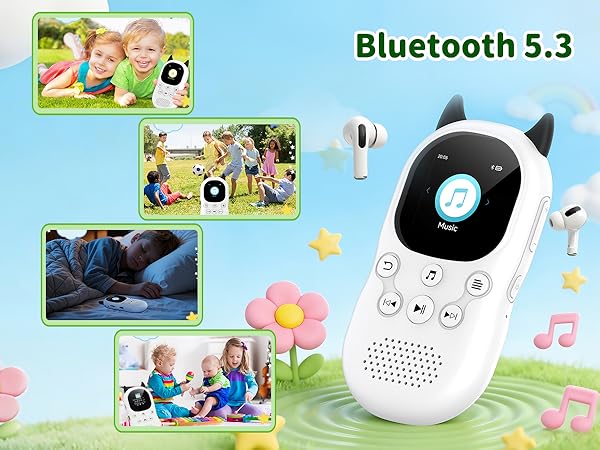 64GB Cute MP3 Player for Kids - Cartoon Portable Music Player, Child MP3 Player with Bluetooth
