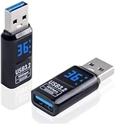 Poyiccot USB Extension Adapter with LED Wattage Dispaly, USB 3.2 Extension Adapter Type A Male to...