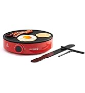 Holstein Housewares 12” Crepe Maker - Adjustable Temperature Control - Nonstick Griddle for Versa...