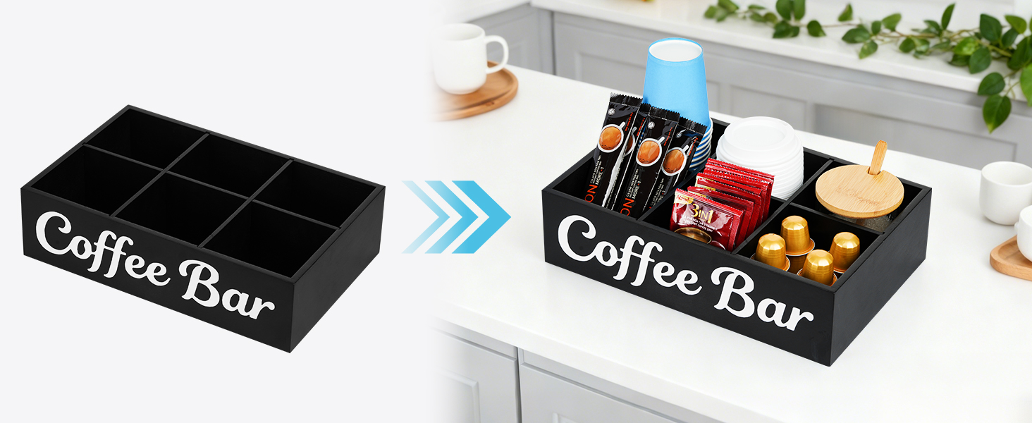 countertop organizer for coffee accessoires wood