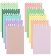 Hooqict 10 Pack Pocket Notebook 3x5 Colorful Mini Notebooks Small Spiral Notepads with Lined Page...