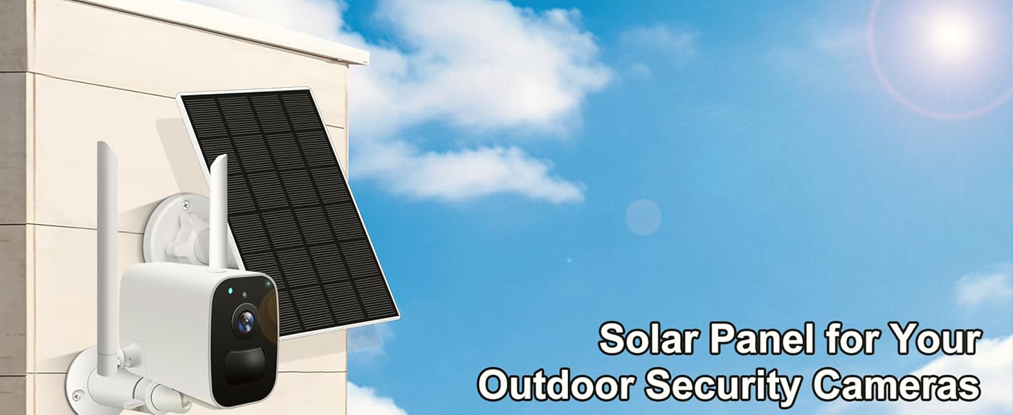 Solar panel for battery security camera.