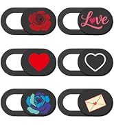 PRESSINART 6Pcs Laptop Camera Covers Webcam Camera Cover Slide Heart Rose Mixed Pattern Ultra Thi...
