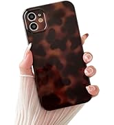 Huahuacase Compatible with for iPhone 11 Case, Tortoise Shell Chic Amber Brown Print Leopard, Cla...