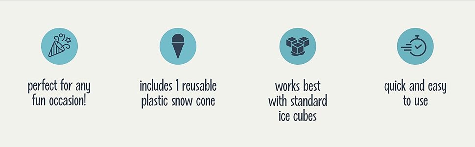 perfect for any occasion, includes 1 reusable cone, works with standard cubes, quick and easy