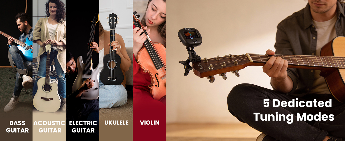 Fender FCT-2 Professional Multi-Instrument Clip-On Tuner for Guitar