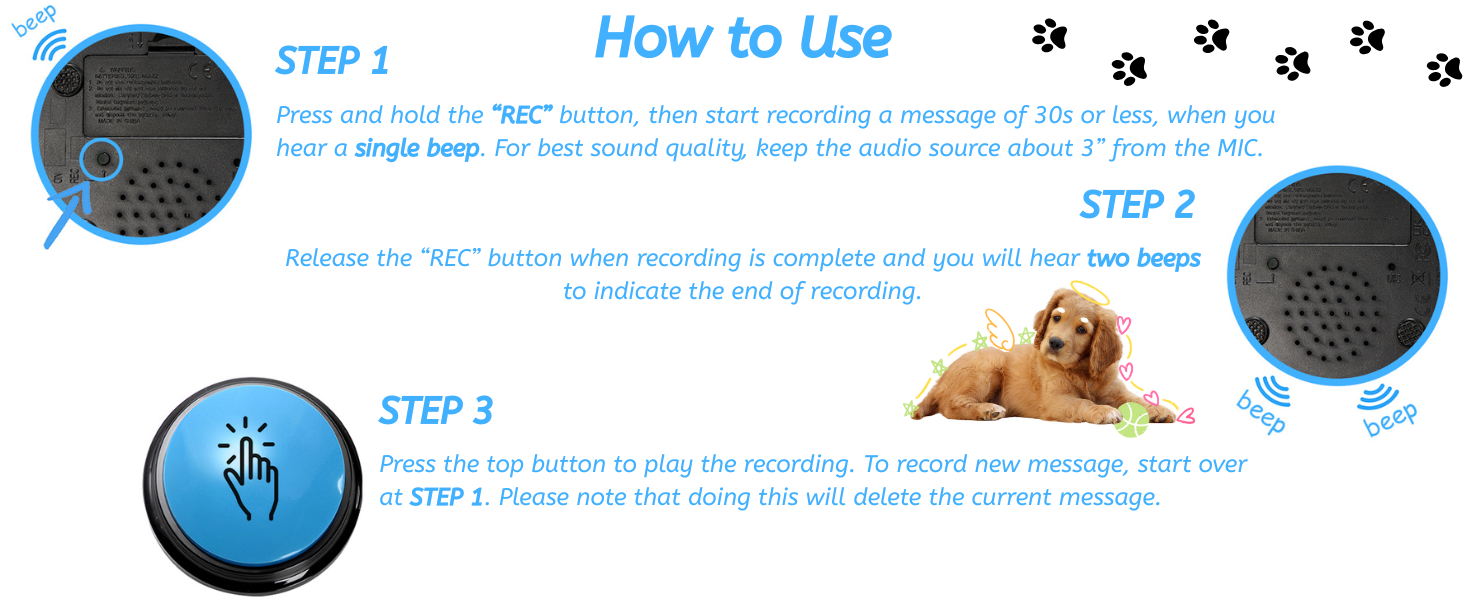 voice recording button instruction