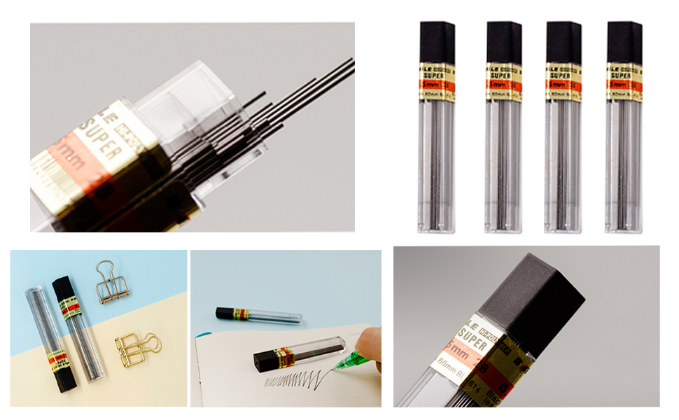 Mechanical Pencils refills 5 colors erazers