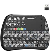 iPazzPort Bluetooth Mini Keyboard with Touchpad, 2.4G Mini Wireless Keyboard and Mouse with IR Le...