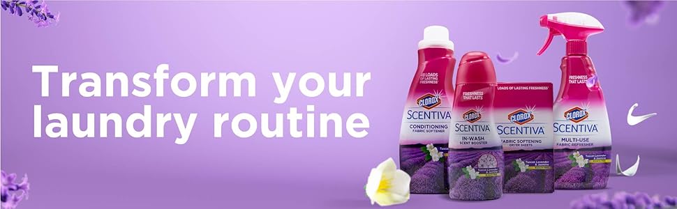 Clorox, Scentiva, Fabric Softener, Laundry, Tuscan Lavender, Jasmine, Scent Booster