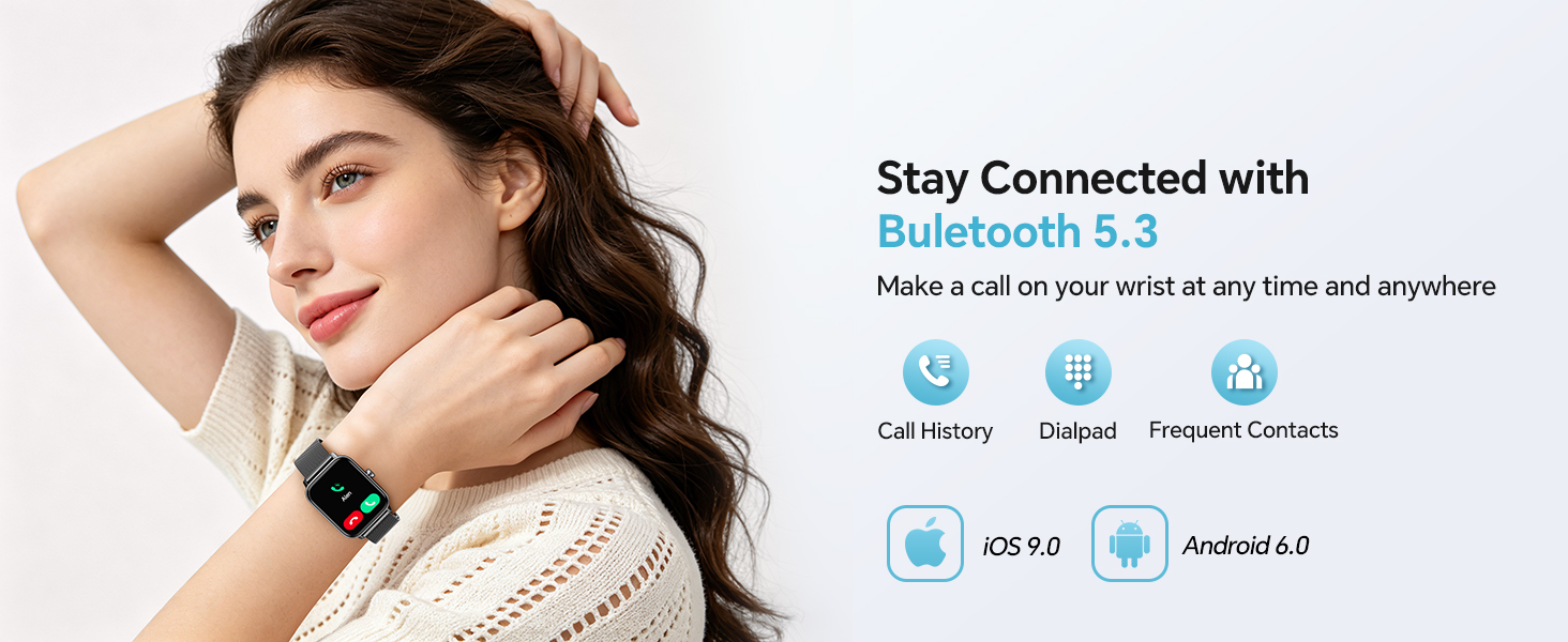 bluetooth 5.3 android smart watch for women