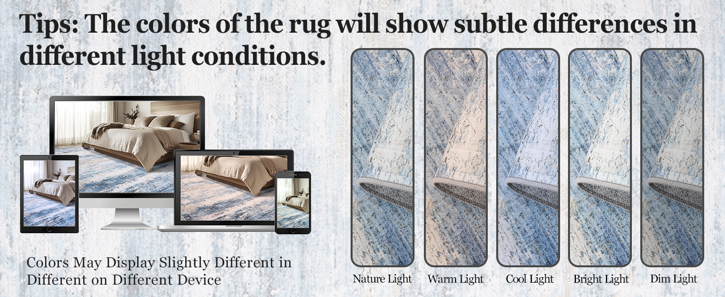 Soft and comfortable low-pile bedroom rugs