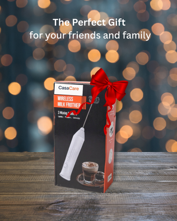 the frother package with the text , the perfect gift for your friends and family
