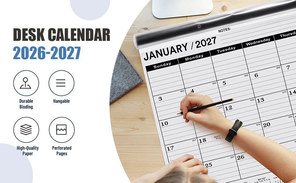 desk calendar 2026-2027