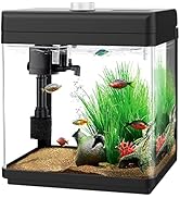 AQQA 1.5 Gallon Aquarium Kits Desktop Small Fish Tank with Filter and Light (8 Colors Adjustable)...