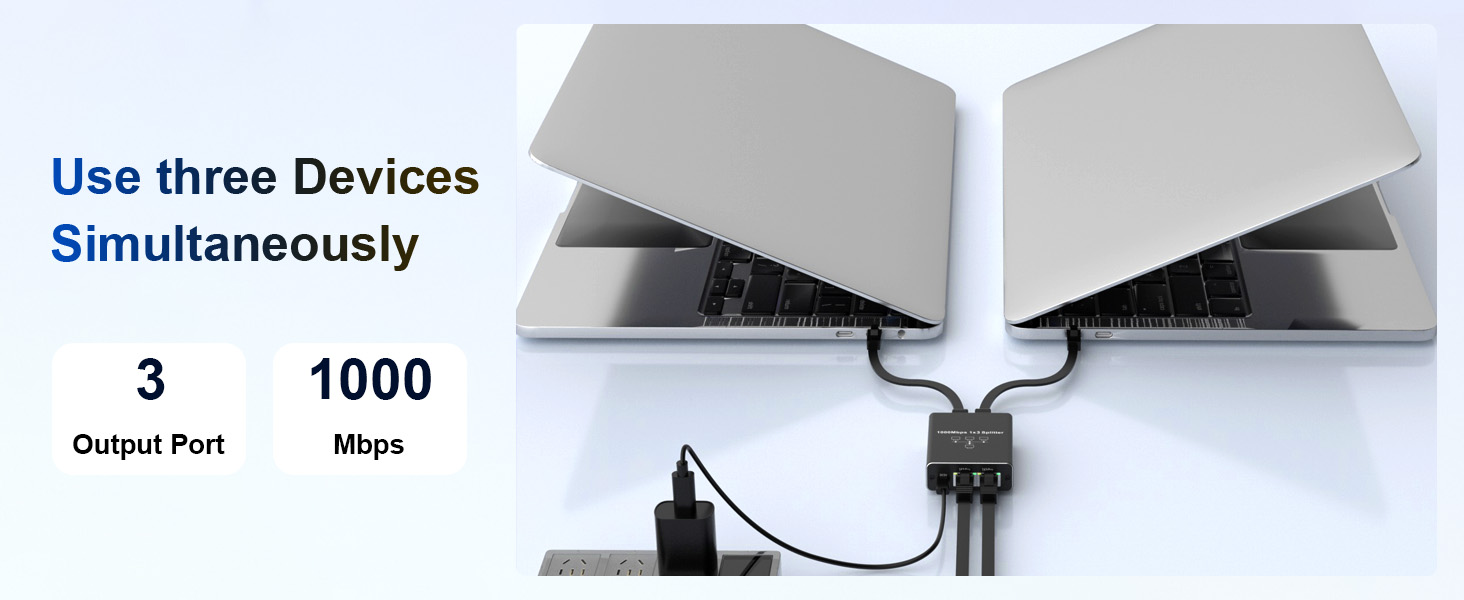 Gigabit Ethernet Splitter 1 to 3