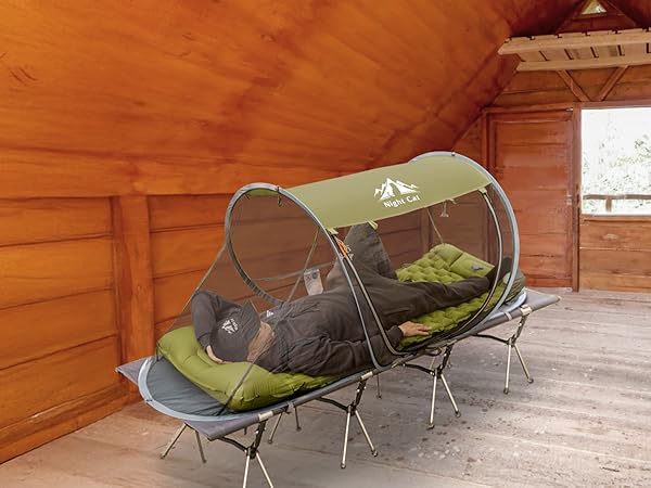camp in cabin