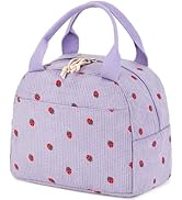 Bluboon Lunch Bag for Women Men Cute Corduroy Lunch Tote Bags Reusable Insulated Lunch Box Large ...