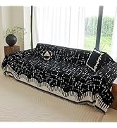 Yajue Boho Couch Cover for Dogs - Pet Proof Sofa Covers for 2 Cushion Couch, Non-Slip Chenille So...