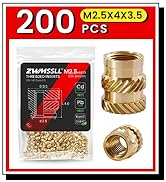M2.5X4X3.5-200_Metric_Threaded_InsertBrass_Heat_Set_Insert_for_Plastic_Parts
