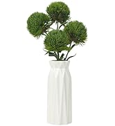 DuHouse 4Pcs Fake Dianthus Artificial Greenery Stem Realistic Green Tricks for Home Kitchen Weddi...