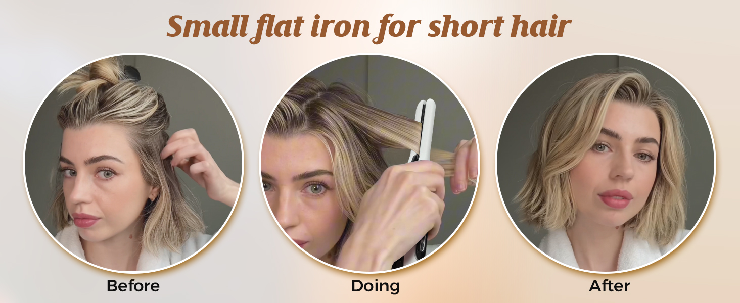 mini flat iron hair straightener for short hair