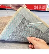 Rug Carpet Non Slip Grippers, 24Pcs Large Carpet Tape Pads Reusable, Removable Strong Adhesive Wi...