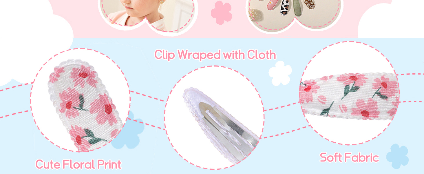 Floral Print Hair Clips