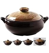 BALWOO Korean Pot [Buncheong] MUD GLAZE Earthenware Ttukbaegi, Natural Ceramic Clay Cooking Pot C...