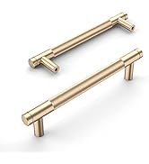 Amerdeco 10 Pack Gold Knurled Cabinet Pulls 5 Inch Center to Center Kitchen Cabinet Handles for D...