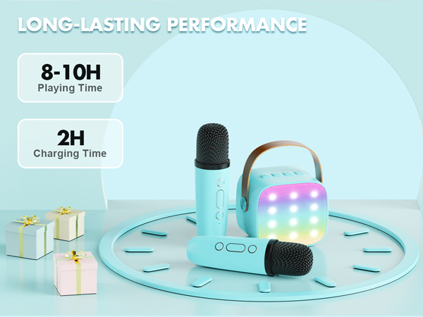 Karaoke Machine with 2 Wireless Microphones