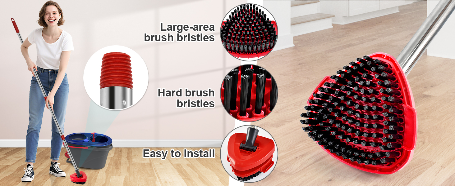 O-Cedar EasyWring 2 Tank Spin Mop Handle Mop Base &amp;amp; Mop Brush Combo