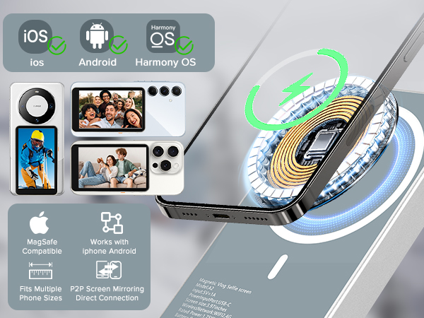 Heliora Magnetic Phone Vlog Selfie Monitor Screen