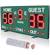YZ LED Baseball/Softball Scoreboard for Fence, High-Light Digital Scoreboard with Remote, Recharg...