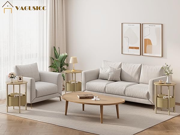 Side Table, Small Round End Table Half Round Side Table, Accent Coffee Table Sofa Tables Nightstand