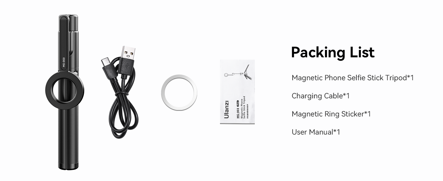 ULANZI 54'' Magnetic Selfie Stick Tripod Pro, All-in-One Phone Tripod w Magnetic Phone Holder