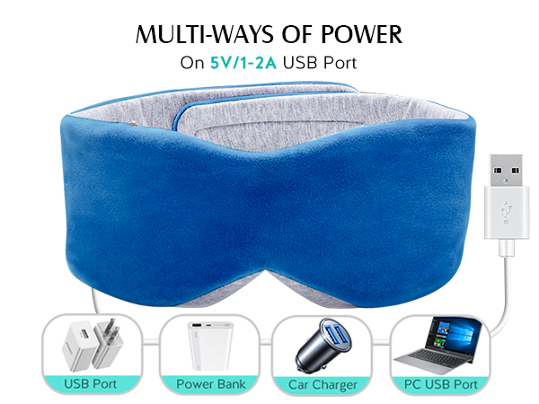 Heated Eye Mask, Warm Eye Compress Mask for Dry Eyes, USB Electric Eye Heating Pad