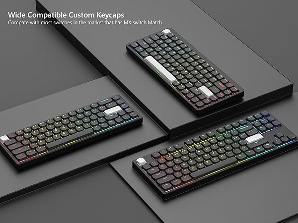 Low Profile Keycap, Shine Through Keycaps, Custom Keyboard Keycaps 75 Percent Black keycaps