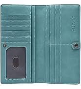 Ultra Slim Thin Leather RFID Blocking Credit Card Holder Bifold Clutch Wallets for Women (Purist ...