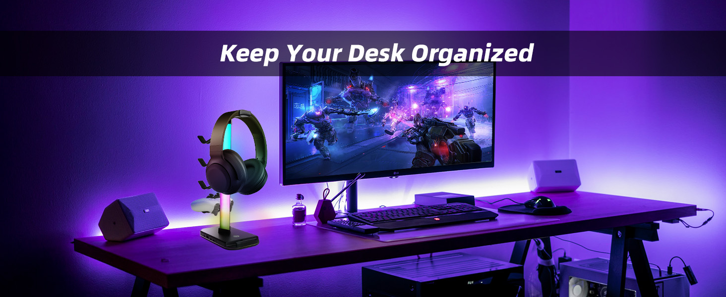 RGB Gaming Headphones Stand