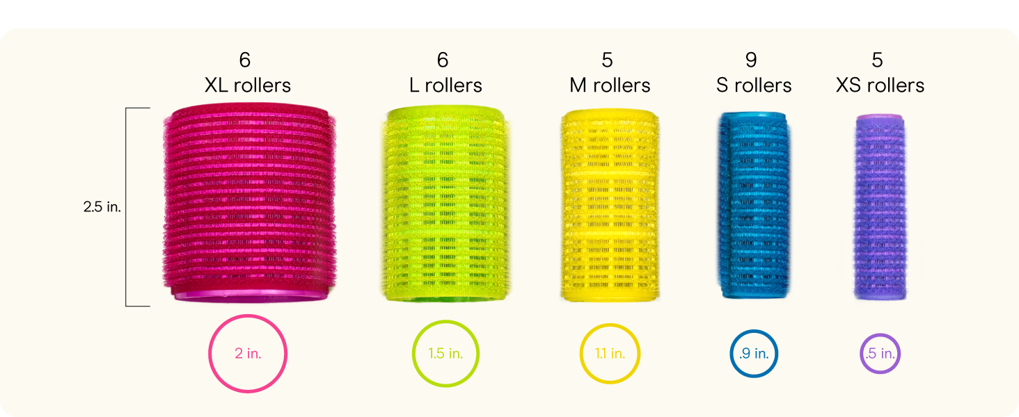 Conair hair curlers self grip rollers short long 31 pack heatless velcro volume tension roller fine.