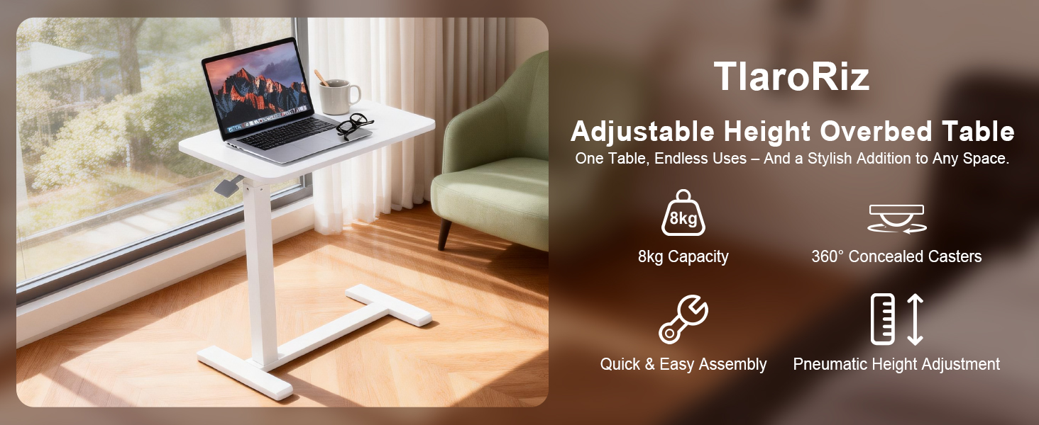 Hospital Bed Table Mobile Laptop Standing Desk